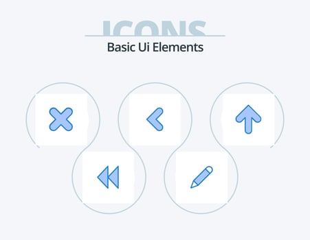 Basic Ui Elements Blue Icon Pack 5 Icon Design. arrow. left. delete. backword. arrow vector