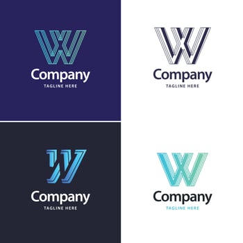 Letter W Big Logo Pack Design Creative Modern logos design for your business vector