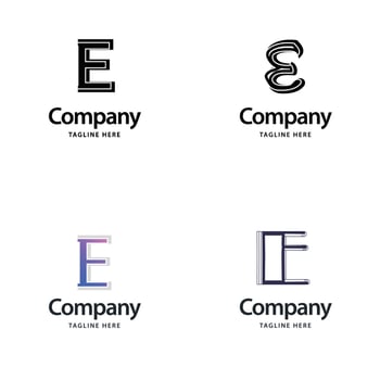 Letter E Big Logo Pack Design Creative Modern logos design for your business vector