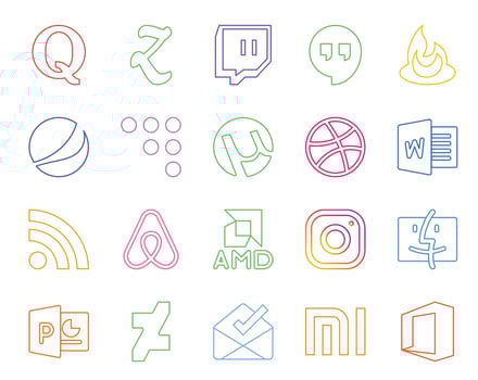 20 Social Media Icon Pack Including deviantart finder utorrent instagram air bnb vector