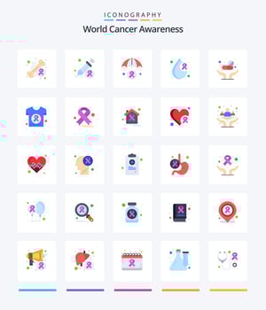 Creative World Cancer Awareness 25 Flat icon pack  Such As medicine. day. injection. cancer. cancer awareness vector