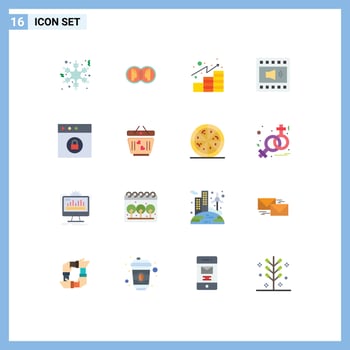 16 Creative Icons Modern Signs and Symbols of app speaker analytics open volume amplifier Editable Pack of Creative Vector Design Elements
