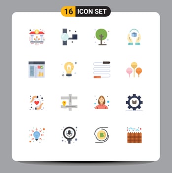 User Interface Pack of 16 Basic Flat Colors of responsibility handle video camera caring small Editable Pack of Creative Vector Design Elements