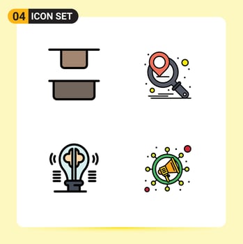 Stock Vector Icon Pack of 4 Line Signs and Symbols for distribute idea marketing campaign brain marketing Editable Vector Design Elements