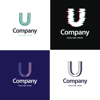 Letter U Big Logo Pack Design Creative Modern logos design for your business vector