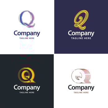 Letter Q Big Logo Pack Design Creative Modern logos design for your business vector
