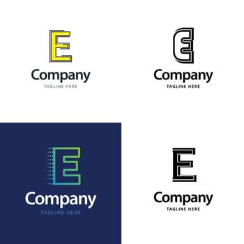 Letter E Big Logo Pack Design Creative Modern logos design for your business vector