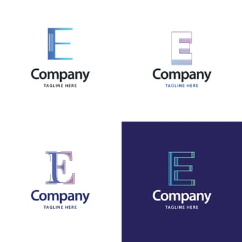 Letter E Big Logo Pack Design Creative Modern logos design for your business vector