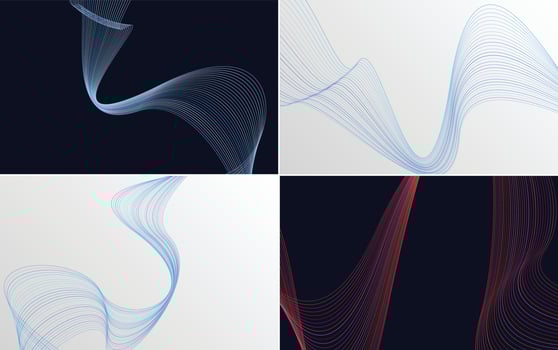 Wave curve abstract vector background pack for a trendy and stylish look