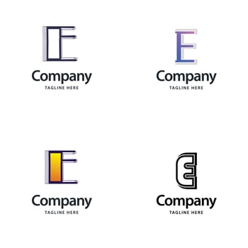 Letter E Big Logo Pack Design Creative Modern logos design for your business vector