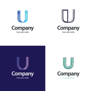 Letter U Big Logo Pack Design Creative Modern logos design for your business vector
