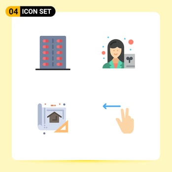 Set of 4 Modern UI Icons Symbols Signs for disease plan form scientist design Editable Vector Design Elements
