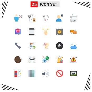 Set of 25 Vector Flat Colors on Grid for profile password success padlock head Editable Vector Design Elements
