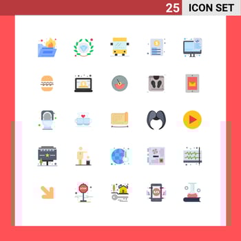 25 Flat Color concept for Websites Mobile and Apps files optimization travel coding paper Editable Vector Design Elements