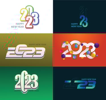 Big Set of 2023 Happy New Year logo text design 2023 number design template vector