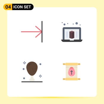Universal Icon Symbols Group of 4 Modern Flat Icons of arrow thanksgiving laptop food school Editable Vector Design Elements