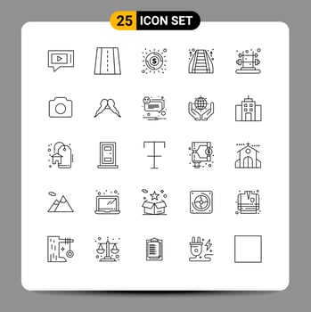 Line Pack of 25 Universal Symbols of training fitness economy mall mall Editable Vector Design Elements