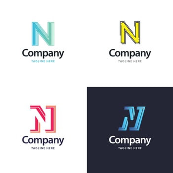 Letter N Big Logo Pack Design Creative Modern logos design for your business vector