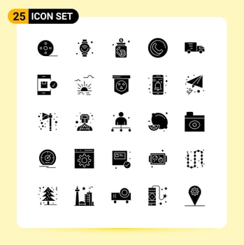 25 Creative Icons Modern Signs and Symbols of delivery phone wifi contact jar Editable Vector Design Elements