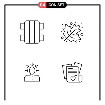 User Interface Pack of 4 Basic Filledline Flat Colors of fun criticism sport thanksgiving person Editable Vector Design Elements