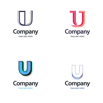 Letter U Big Logo Pack Design Creative Modern logos design for your business vector