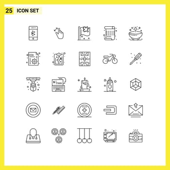 Pack of 25 creative Lines of paint art magnification poem leaf Editable Vector Design Elements