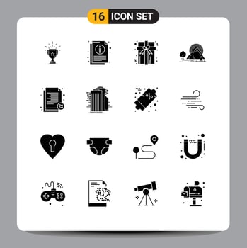 16 Creative Icons Modern Signs and Symbols of nature hill information mountain gift Editable Vector Design Elements