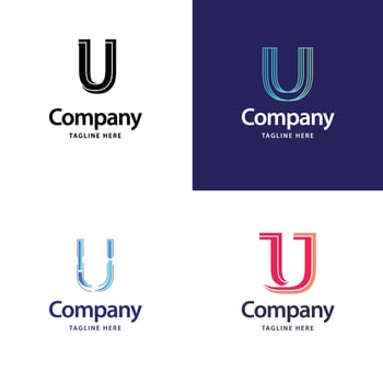 Letter U Big Logo Pack Design Creative Modern logos design for your business vector