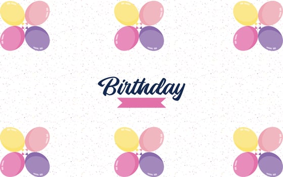 Happy Birthday lettering text banner with balloon Background vector