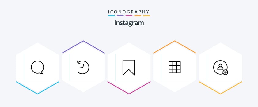 Instagram 25 Line icon pack including tweet. follow. interface. sets. gallery vector