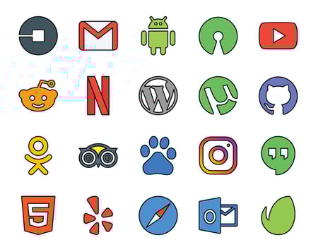 20 Social Media Icon Pack Including tripadvisor github youtube utorrent wordpress vector