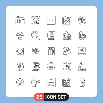 Modern Set of 25 Lines Pictograph of tool pencil photo creative google Editable Vector Design Elements