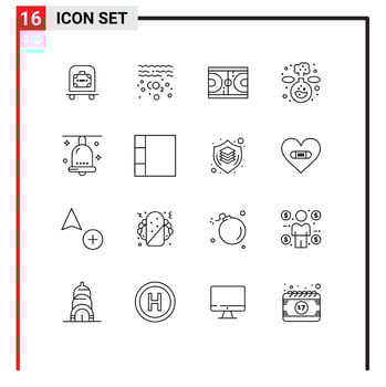 Set of 16 Vector Outlines on Grid for celebration lab court experiment olympic Editable Vector Design Elements