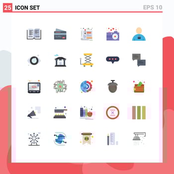 Group of 25 Flat Colors Signs and Symbols for body valentine design photography camera Editable Vector Design Elements