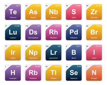 20 Preiodic table of the elements Icon Pack Design vector