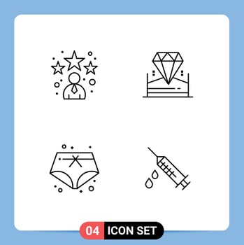 User Interface Pack of 4 Basic Filledline Flat Colors of avatar summer star jewel dope Editable Vector Design Elements