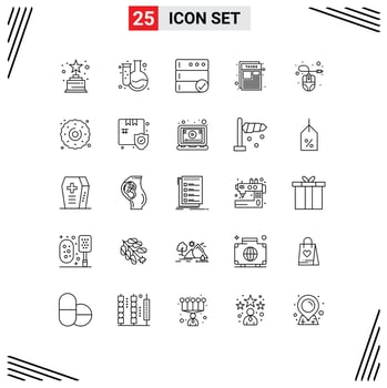25 Creative Icons Modern Signs and Symbols of mouse computer mouse database computer paper Editable Vector Design Elements