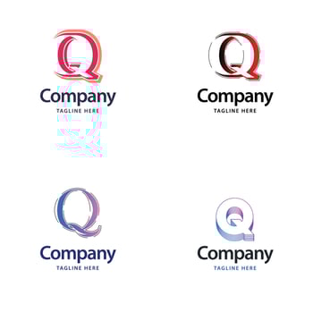 Letter Q Big Logo Pack Design Creative Modern logos design for your business vector