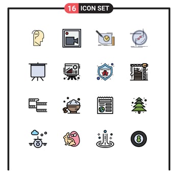 Modern Set of 16 Flat Color Filled Lines Pictograph of wire connection content connect text Editable Creative Vector Design Elements