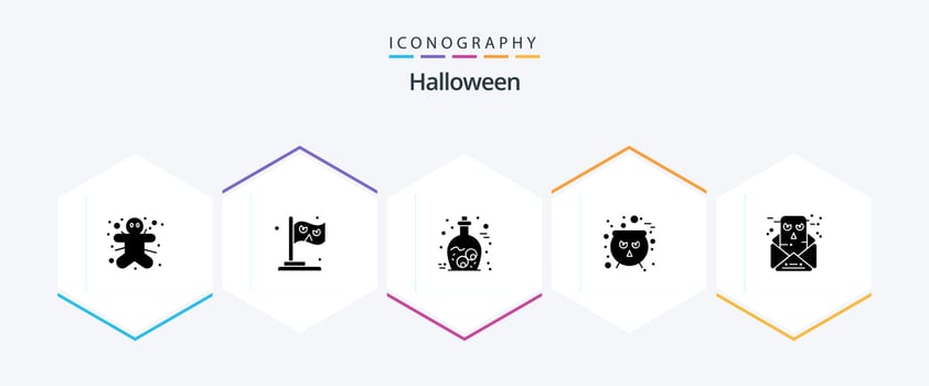Halloween 25 Glyph icon pack including communication. scary. eye. halloween. board vector