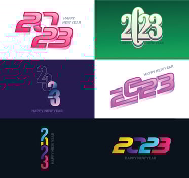 Big Set of 2023 Happy New Year logo text design 2023 number design template vector