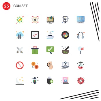 25 Universal Flat Colors Set for Web and Mobile Applications cloud computing computing board computer sign board Editable Vector Design Elements