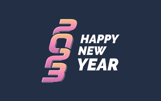 new year 2023 Pink logo design vector