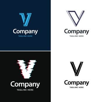 Letter V Big Logo Pack Design Creative Modern logos design for your business vector