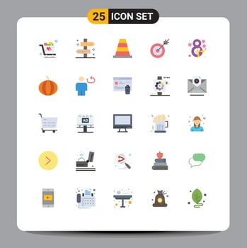 25 Universal Flat Colors Set for Web and Mobile Applications flower target way goal arrow Editable Vector Design Elements