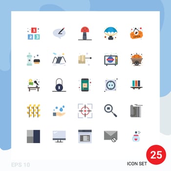 Stock Vector Icon Pack of 25 Line Signs and Symbols for shop observation pencile balloon adventure Editable Vector Design Elements