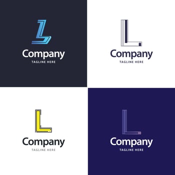 Letter L Big Logo Pack Design Creative Modern logos design for your business vector