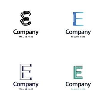 Letter E Big Logo Pack Design Creative Modern logos design for your business vector