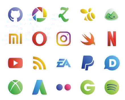 20 Social Media Icon Pack Including disqus sports swift ea rss vector