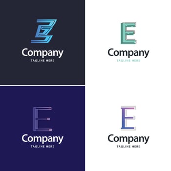 Letter E Big Logo Pack Design Creative Modern logos design for your business vector